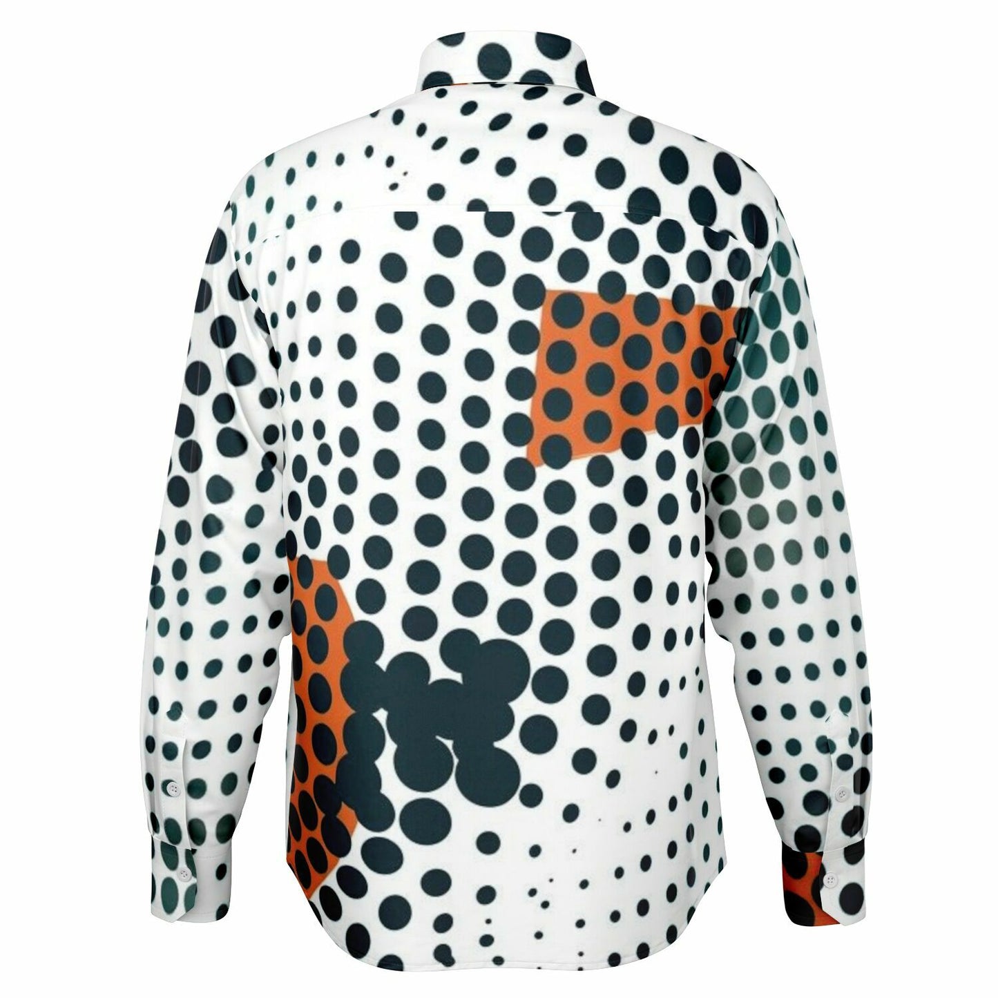 Impression Photo Pattern Long Sleeve Button Down Shirt - AOP