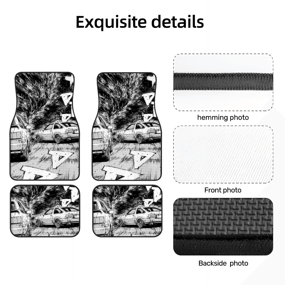 AE86 Pencil Artwork Automotive Floor Mats