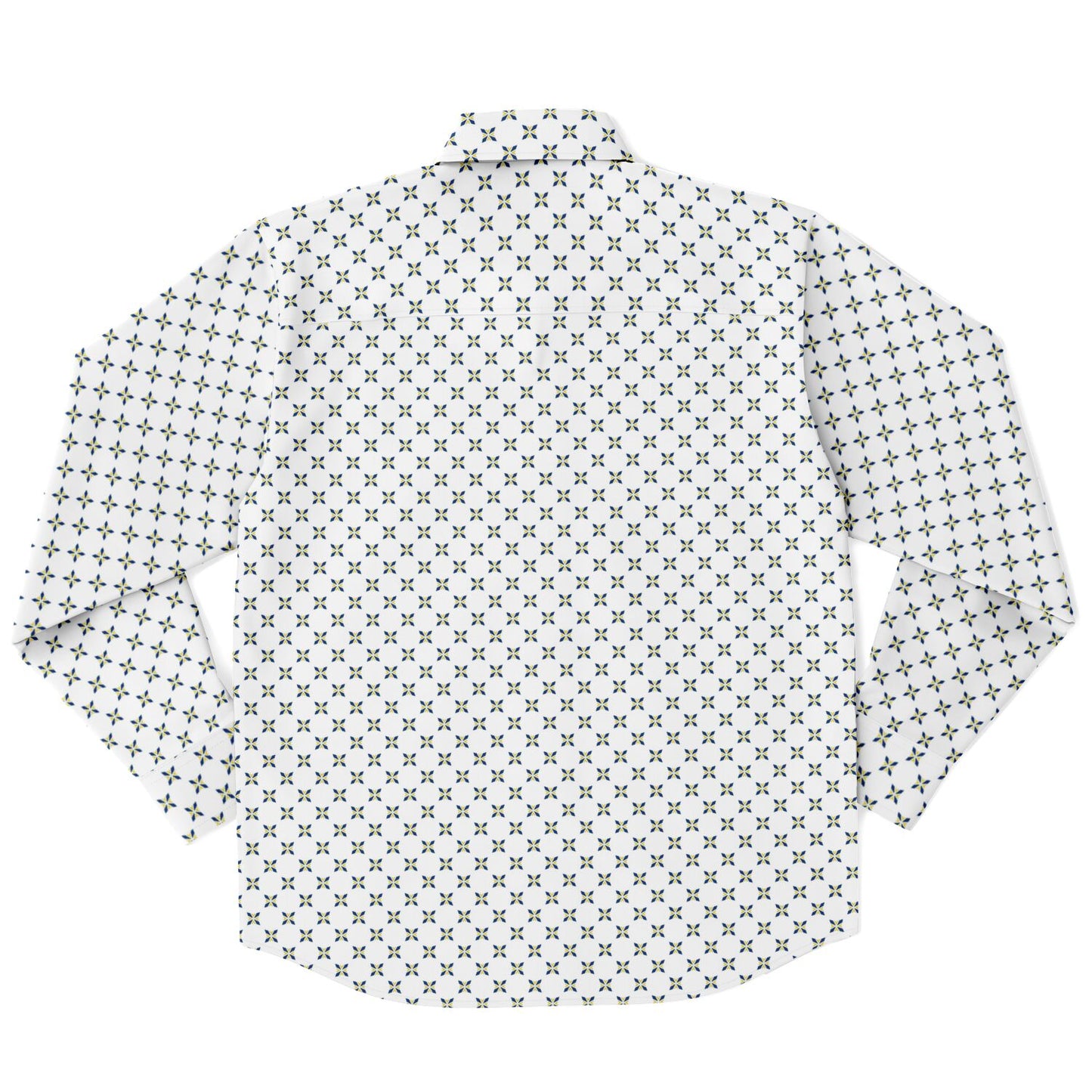 Geometric Pattern Long Sleeve Button Down Shirt - AOP