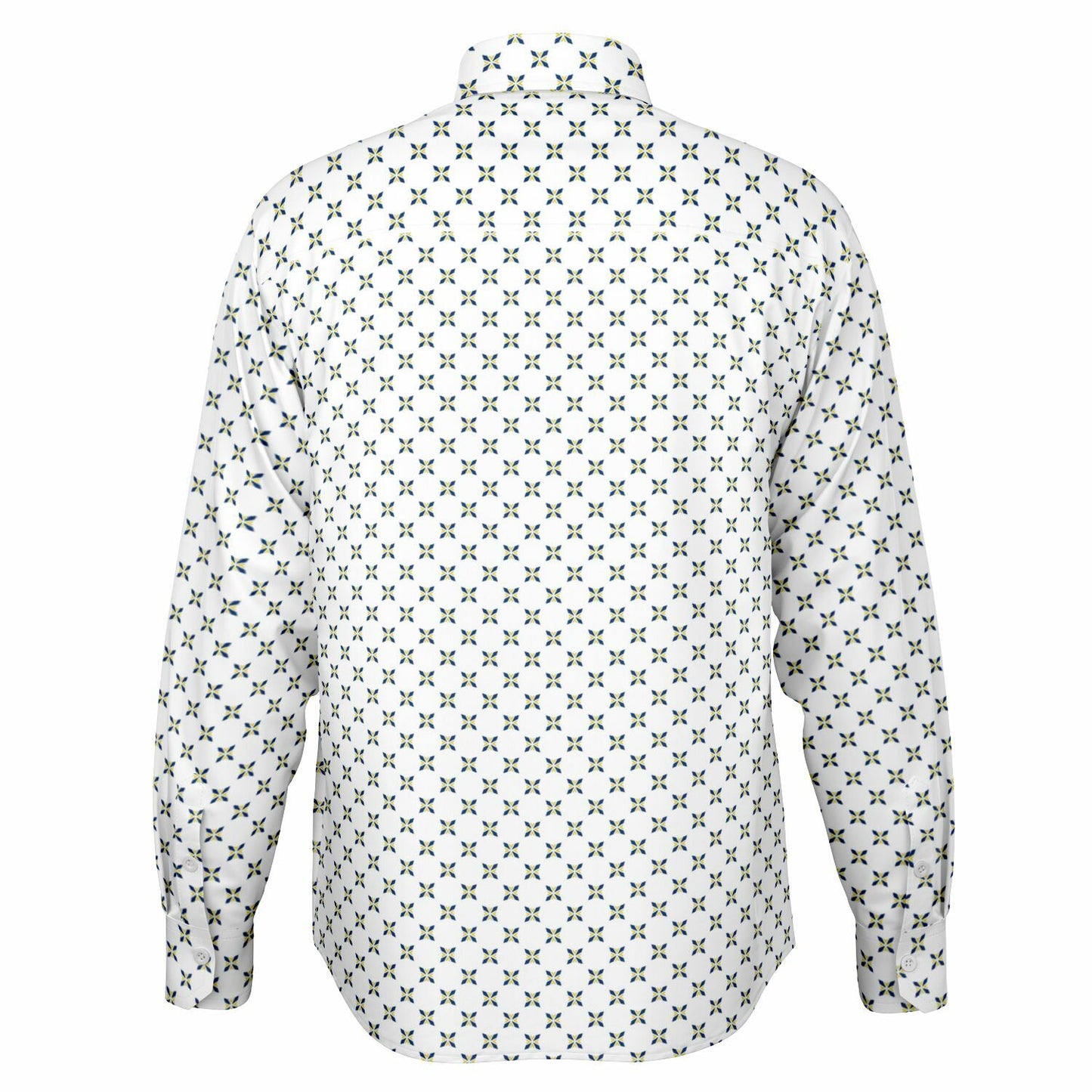 Geometric Pattern Long Sleeve Button Down Shirt - AOP