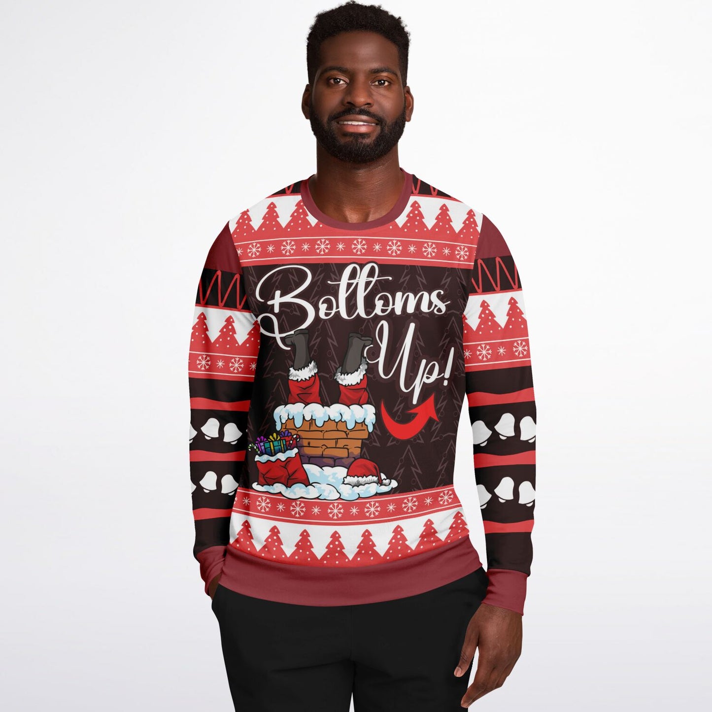 Bottoms Up Santa Funny Sweatshirt