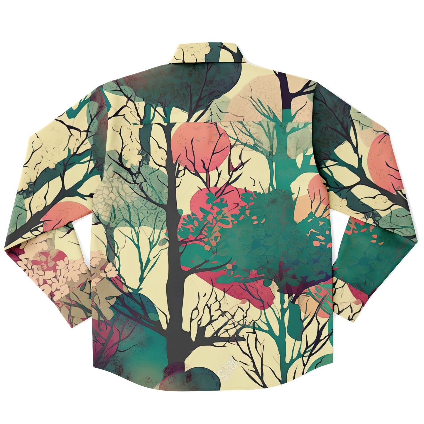 Forest Trees in Autumn Long Sleeve Button Down Shirt - AOP