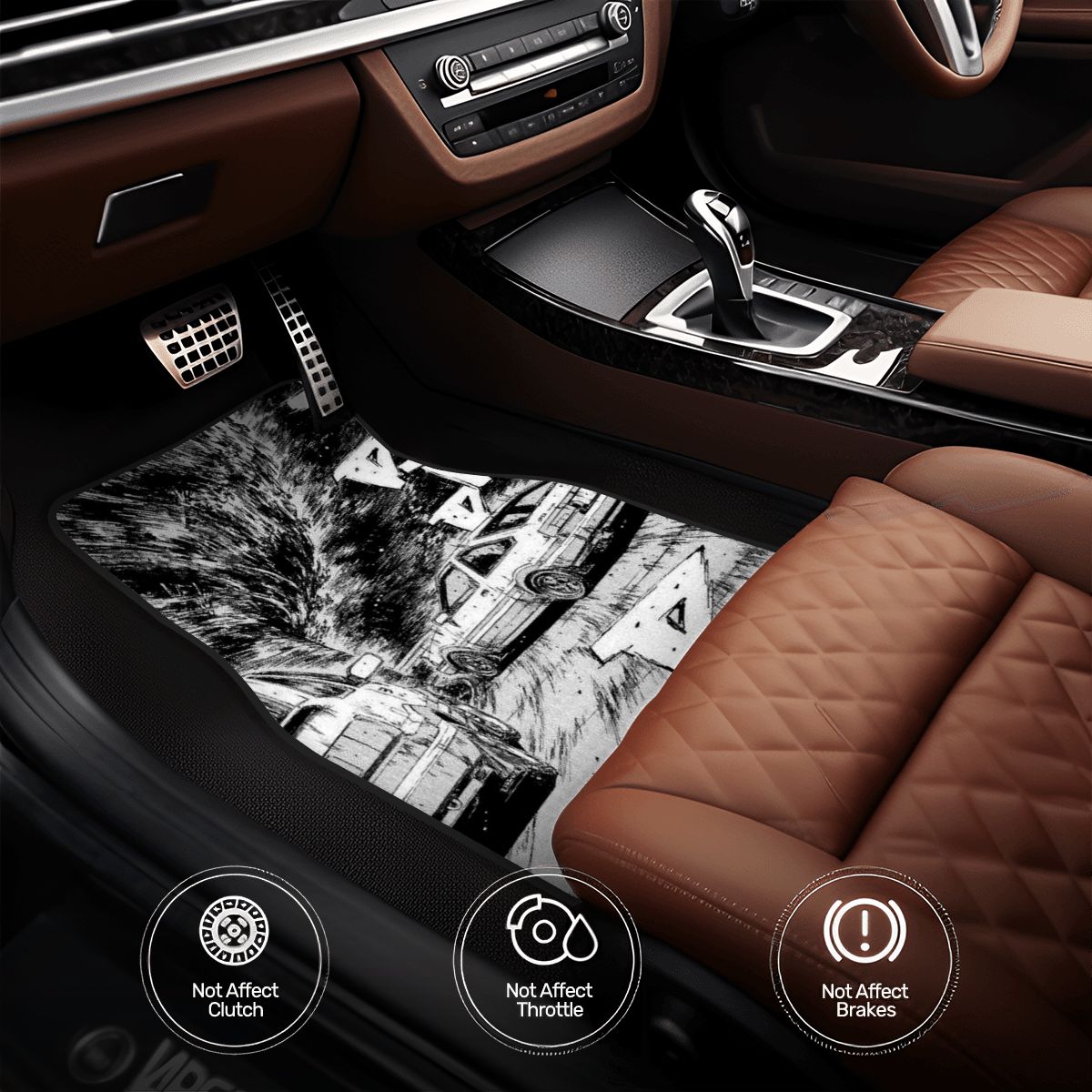 AE86 Pencil Artwork Automotive Floor Mats