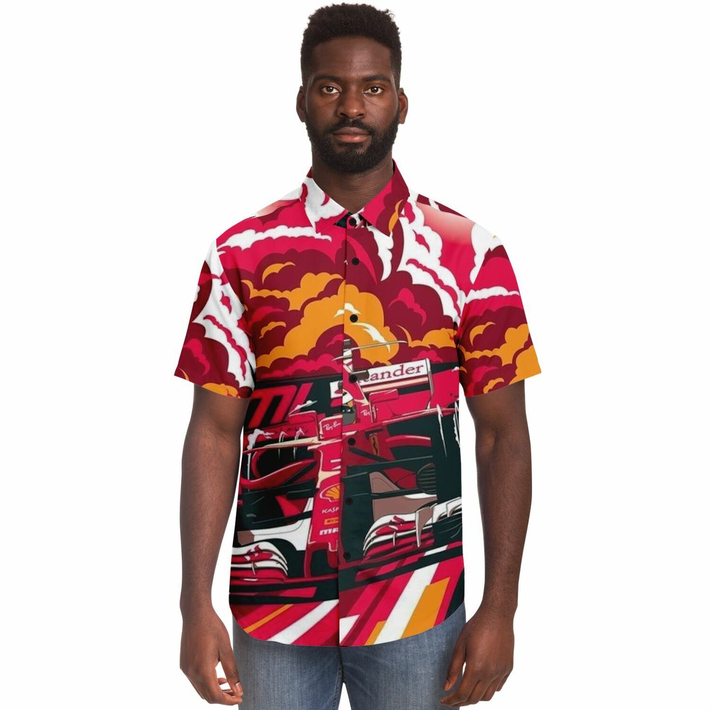 F1 Artwork Short Sleeve Button Down Shirt - AOP