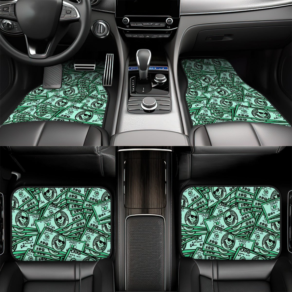 Dollar Bills Illustration Automotive Floor Mats