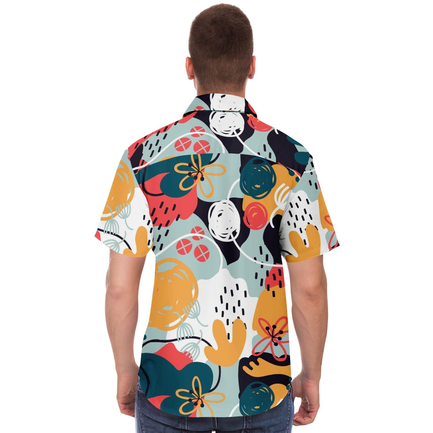 Abstract Painting Short Sleeve Button Down Shirt - AOP