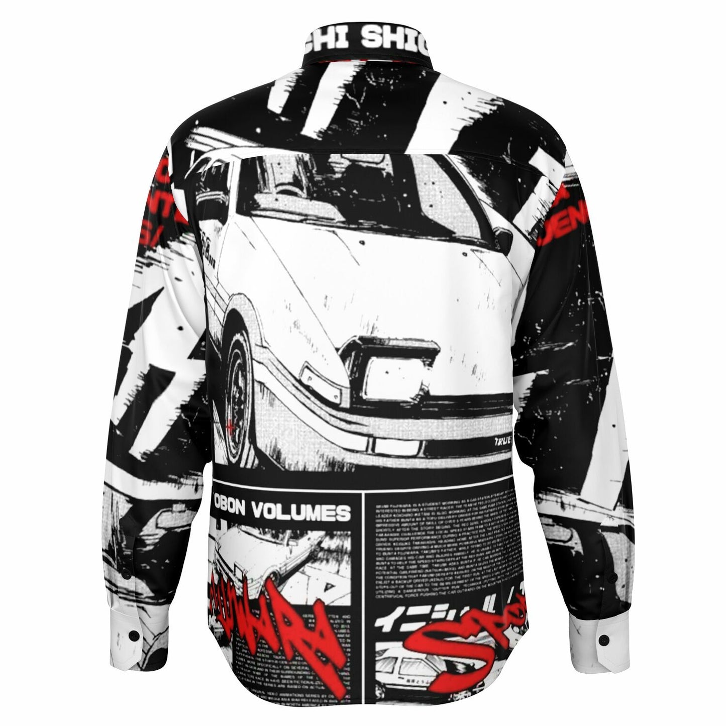Initial D Trueno Art Long Sleeve Button Down Shirt - AOP