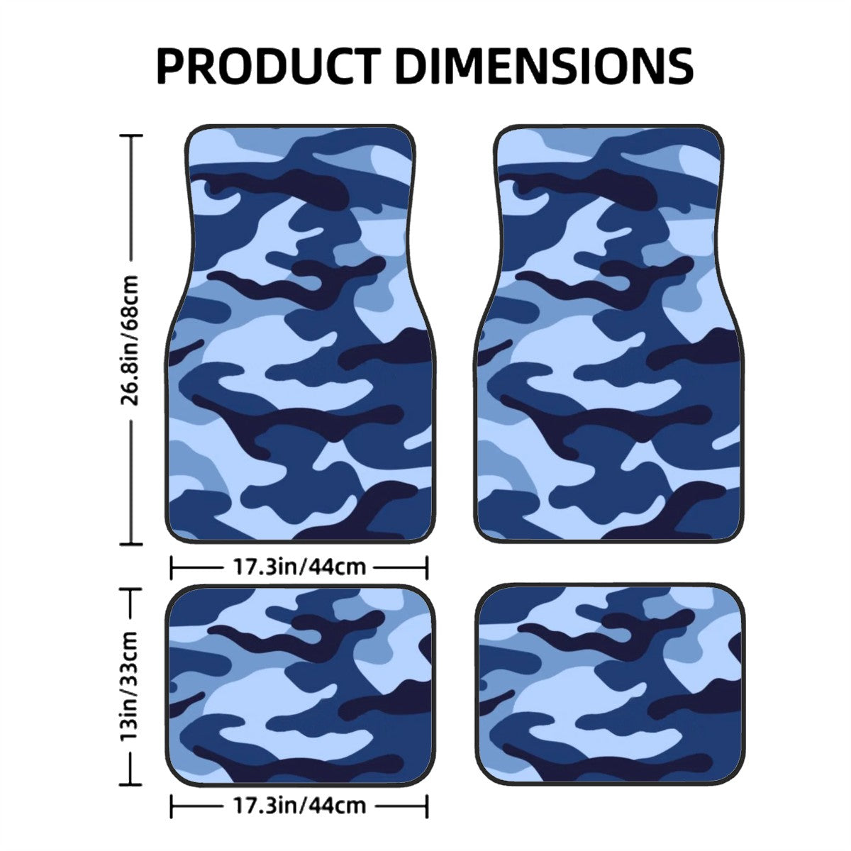 Blue Camo Automotive Floor Mats