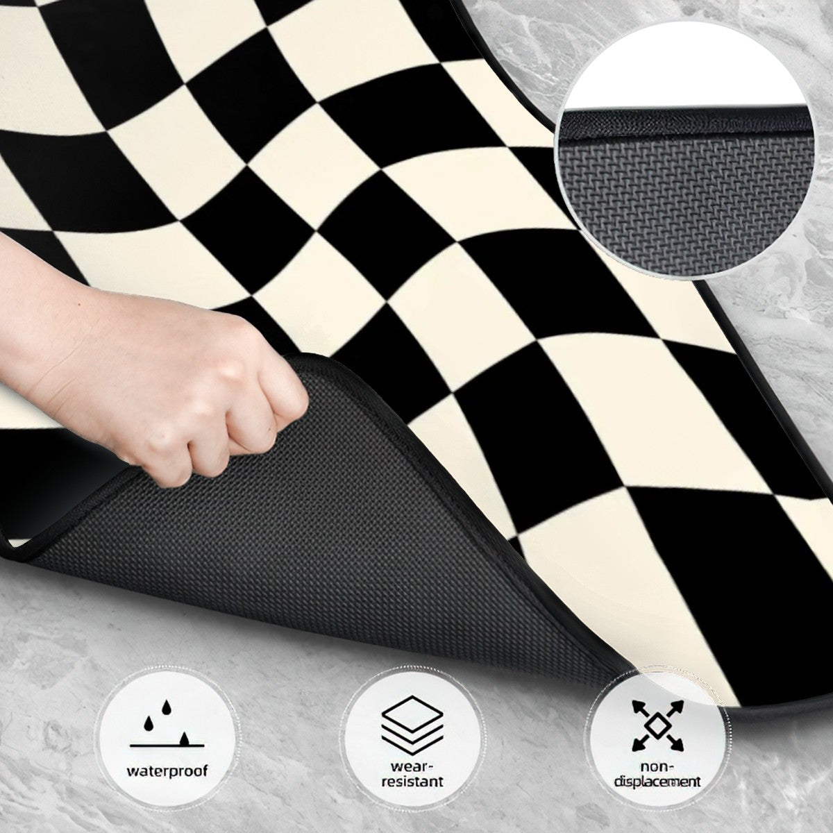 F1 Checkered Pattern Automotive Floor Mats