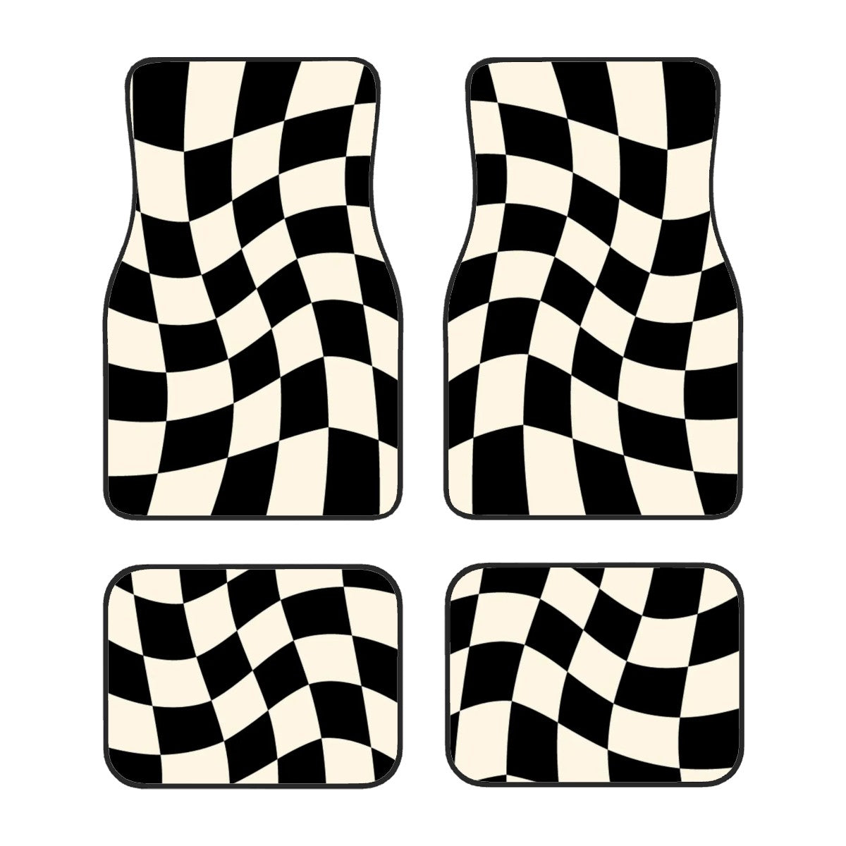 F1 Checkered Pattern Automotive Floor Mats