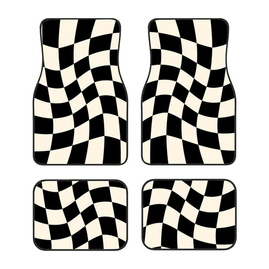 F1 Checkered Pattern Automotive Floor Mats