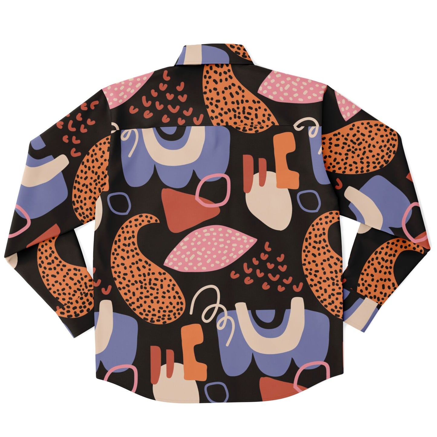 Abstract Flat Artwork Long Sleeve Button Down Shirt - AOP