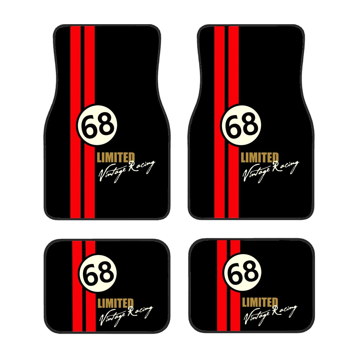 Racing Stripe Inspired Automotive Floor Mats