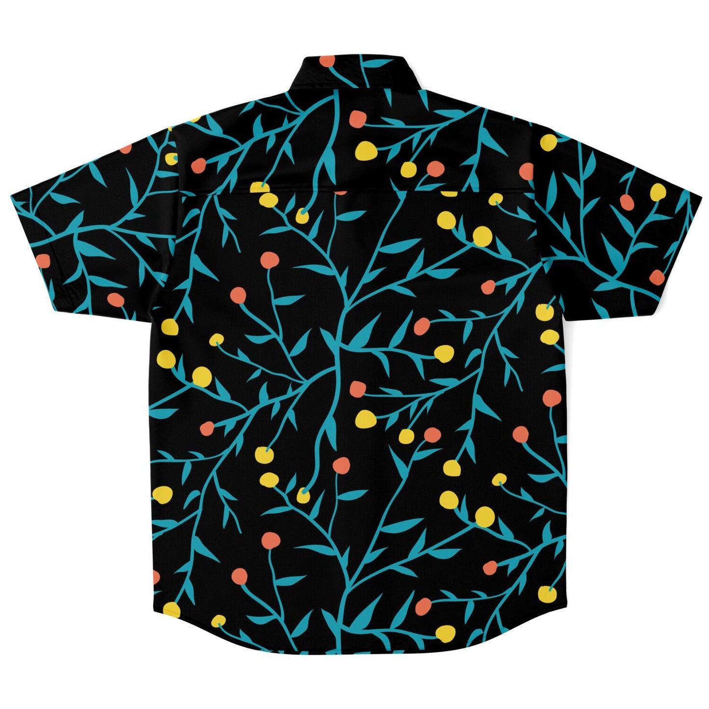 Tropical Pattern Short Sleeve Button Down Shirt - AOP