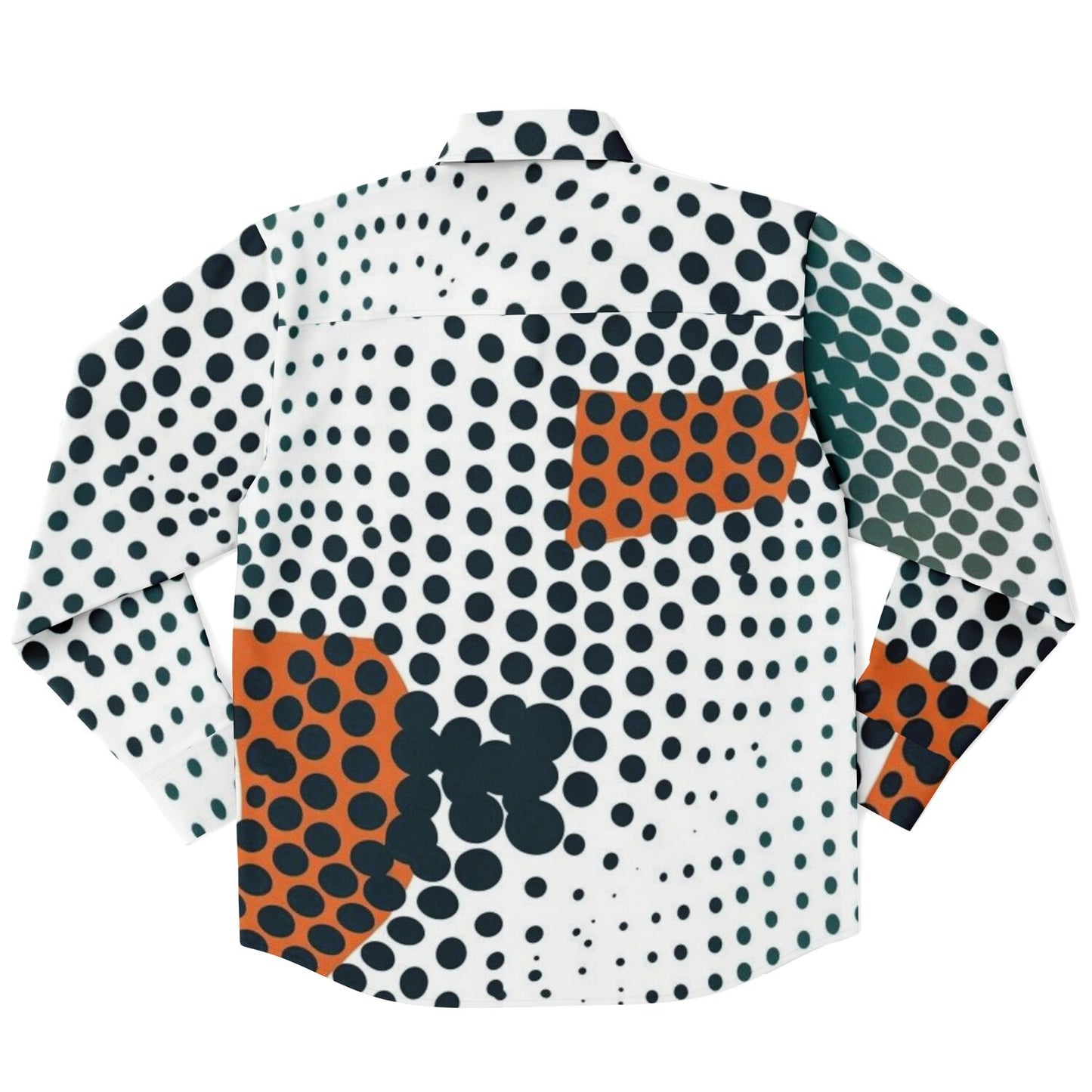 Impression Photo Pattern Long Sleeve Button Down Shirt - AOP