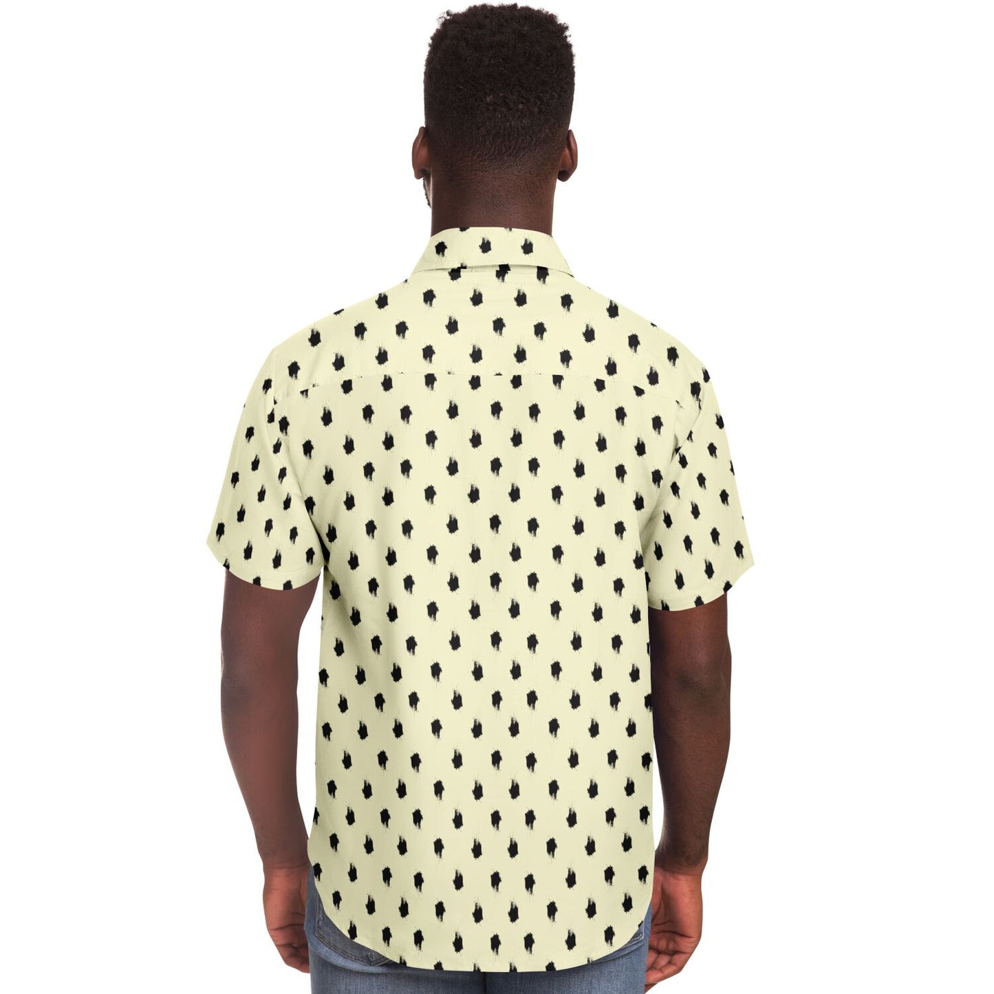 Brushstroke Pattern Short Sleeve Button Down Shirt - AOP