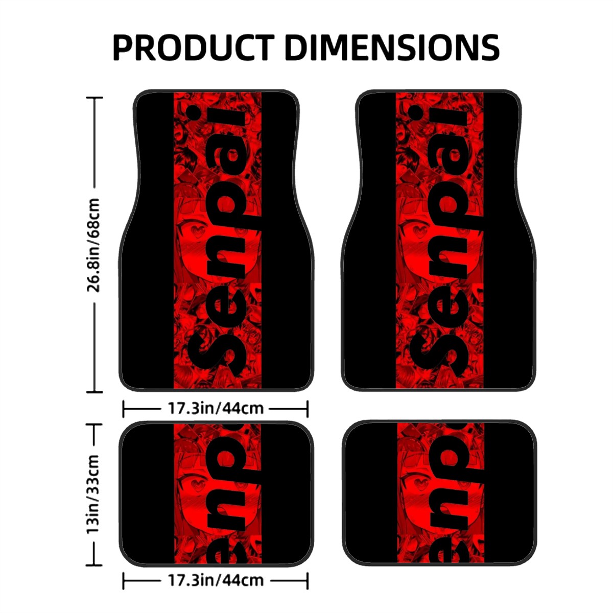 Senpai Anime Inspired Automotive Floor Mats