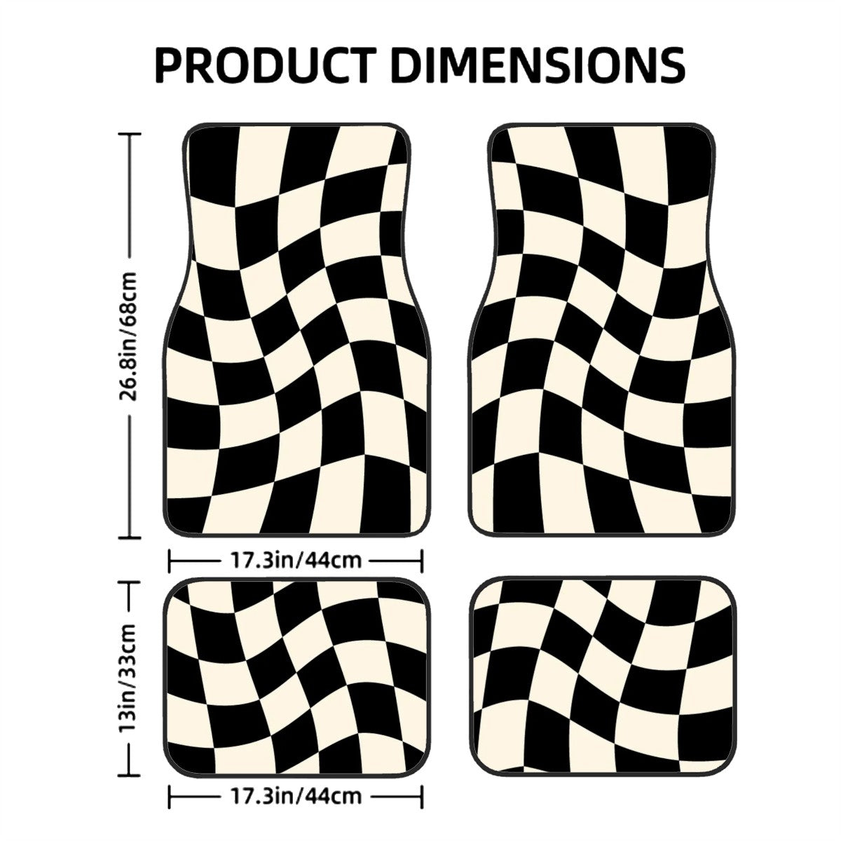 F1 Checkered Pattern Automotive Floor Mats