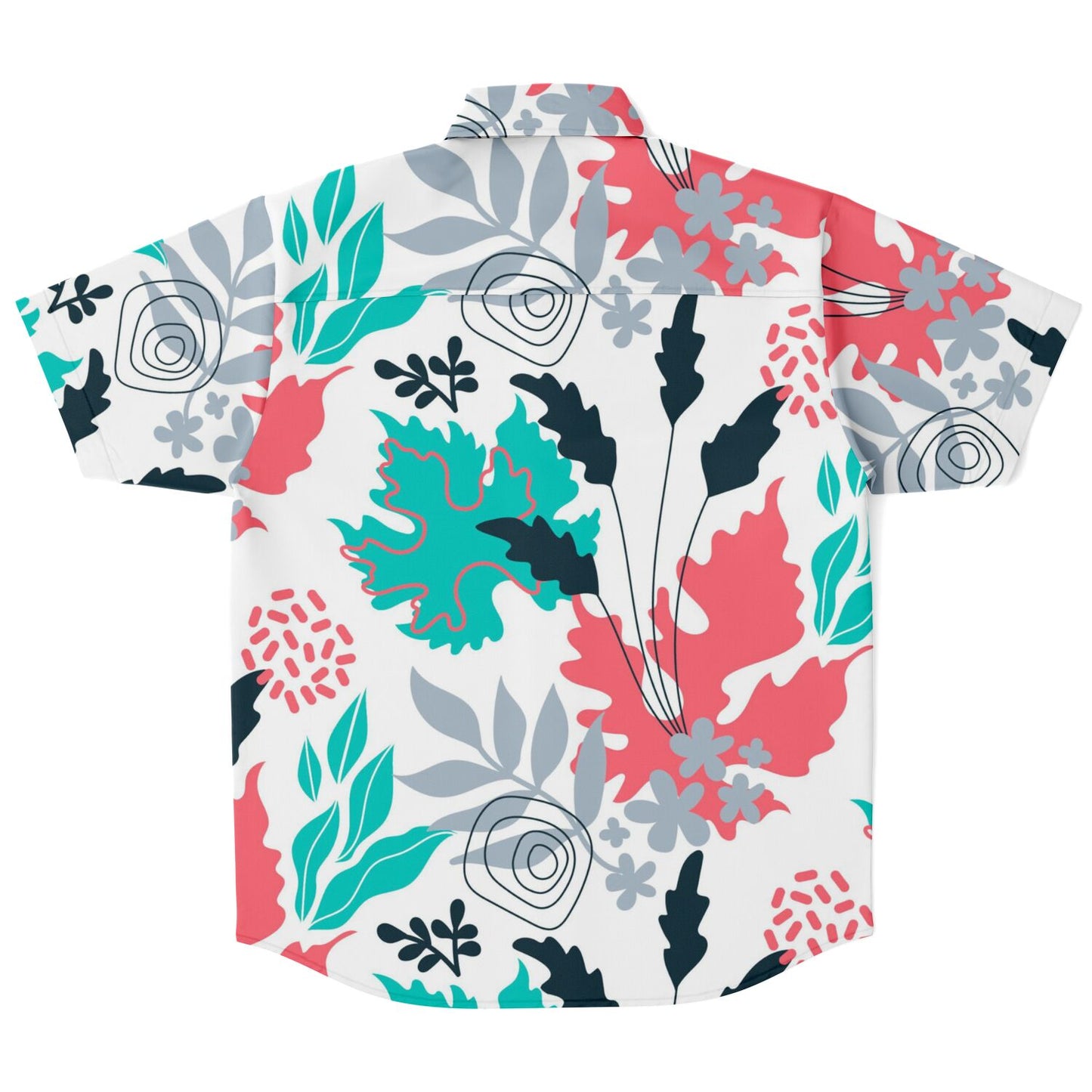 Floral Artwork Short Sleeve Button Down Shirt - AOP