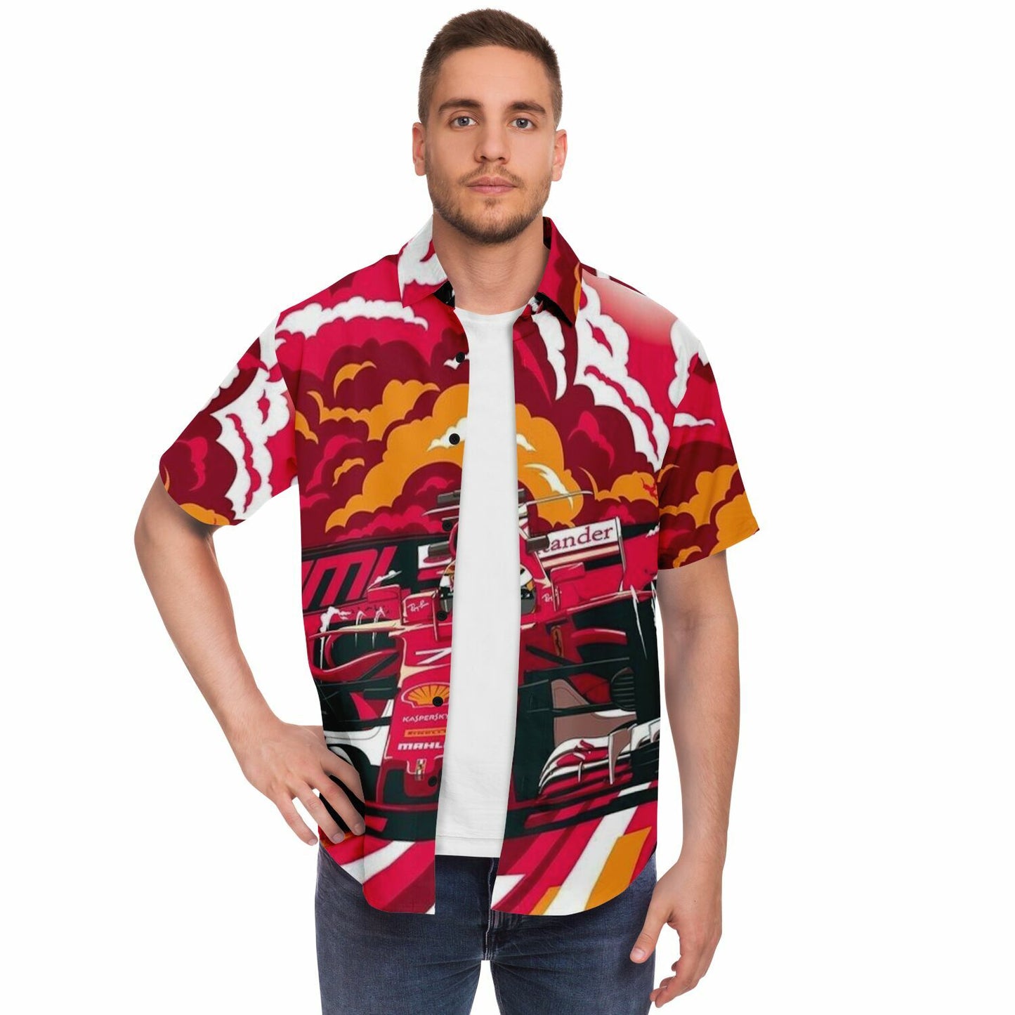 F1 Artwork Short Sleeve Button Down Shirt - AOP