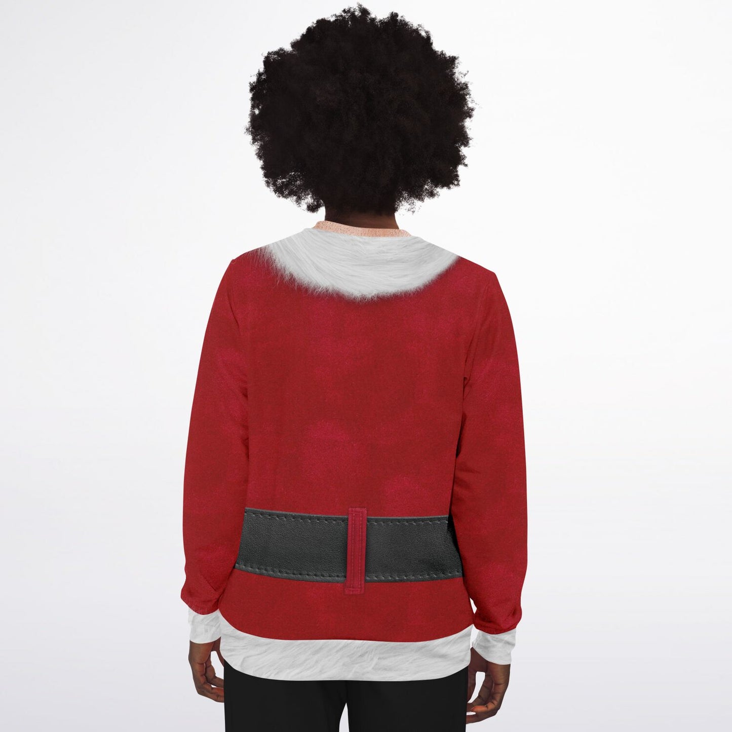Fit Caucasian Santa Print Christmas Sweatshirt