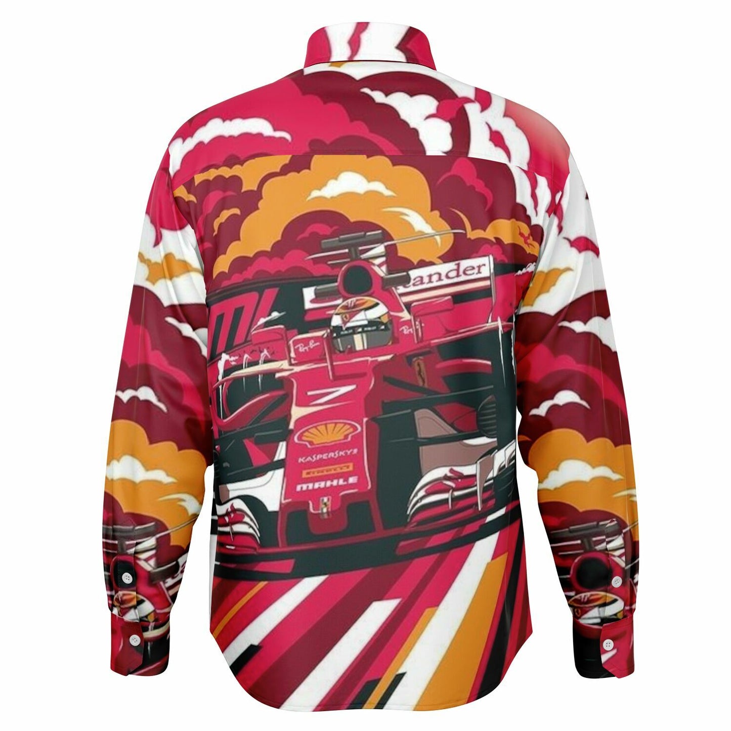 F1 illustration Long Sleeve Button Down Shirt - AOP