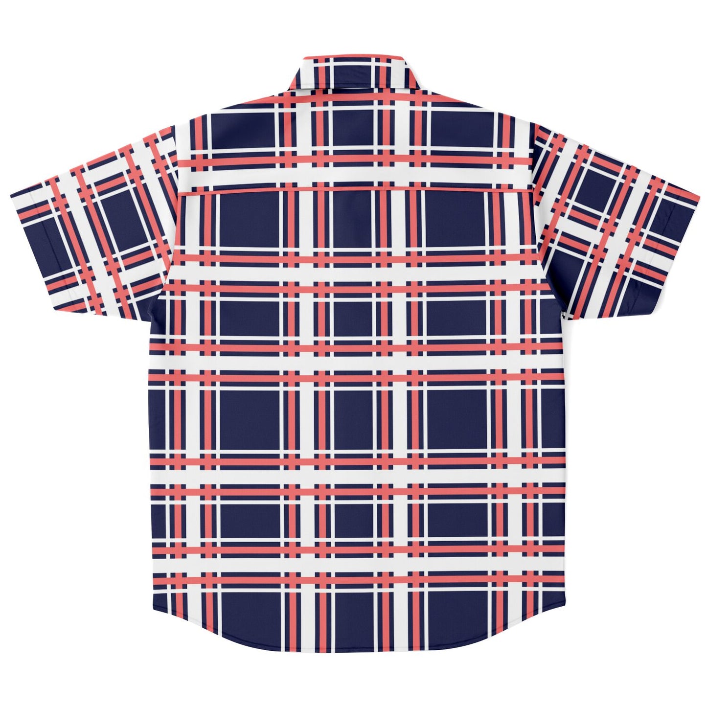 Purple Patterned Short Sleeve Button Down Shirt - AOP