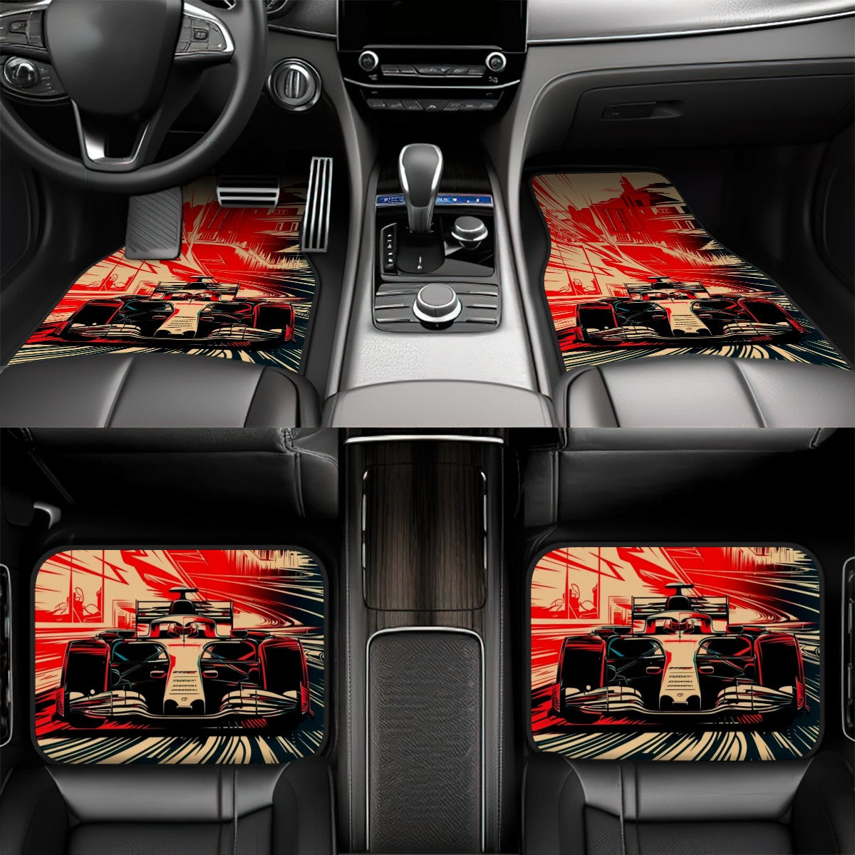 F1 Illustration Automotive Floor Mats
