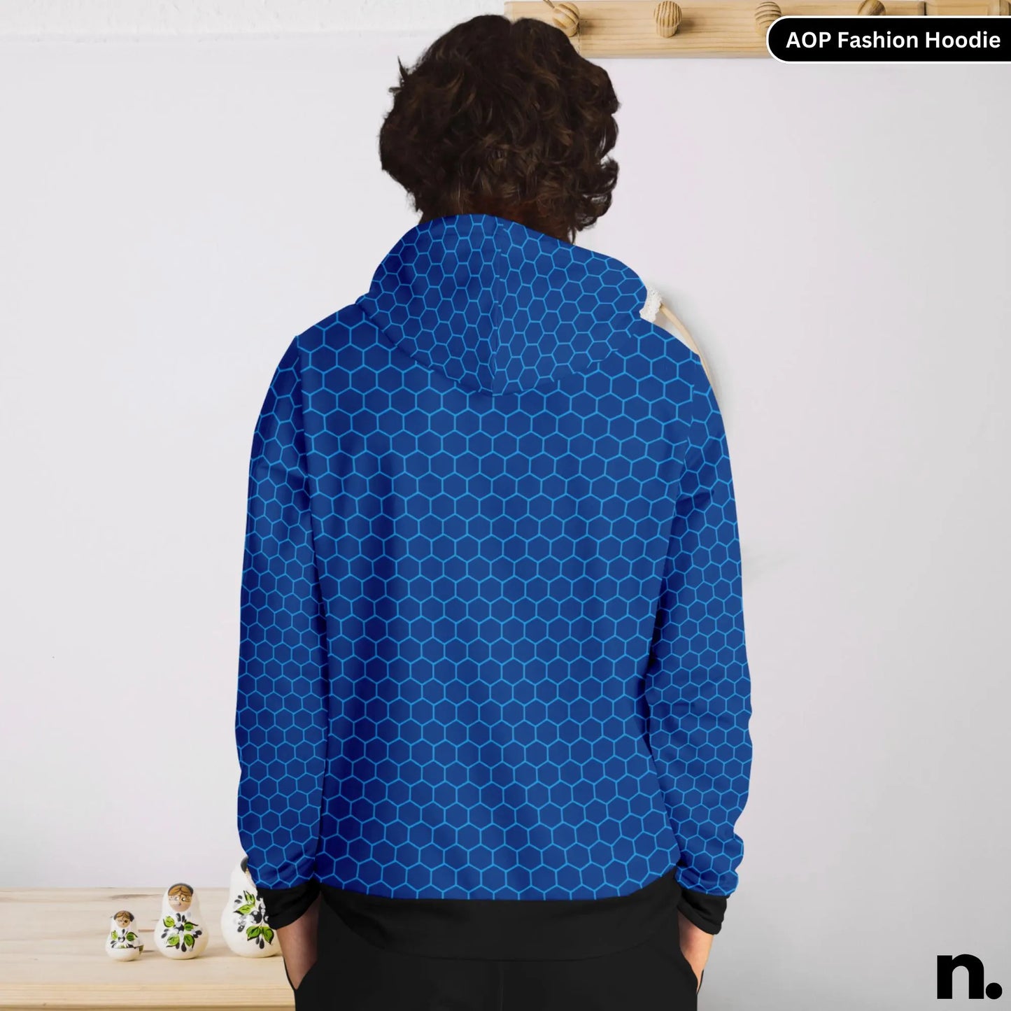 Techno Web Pattern Fashion Hoodie - AOP
