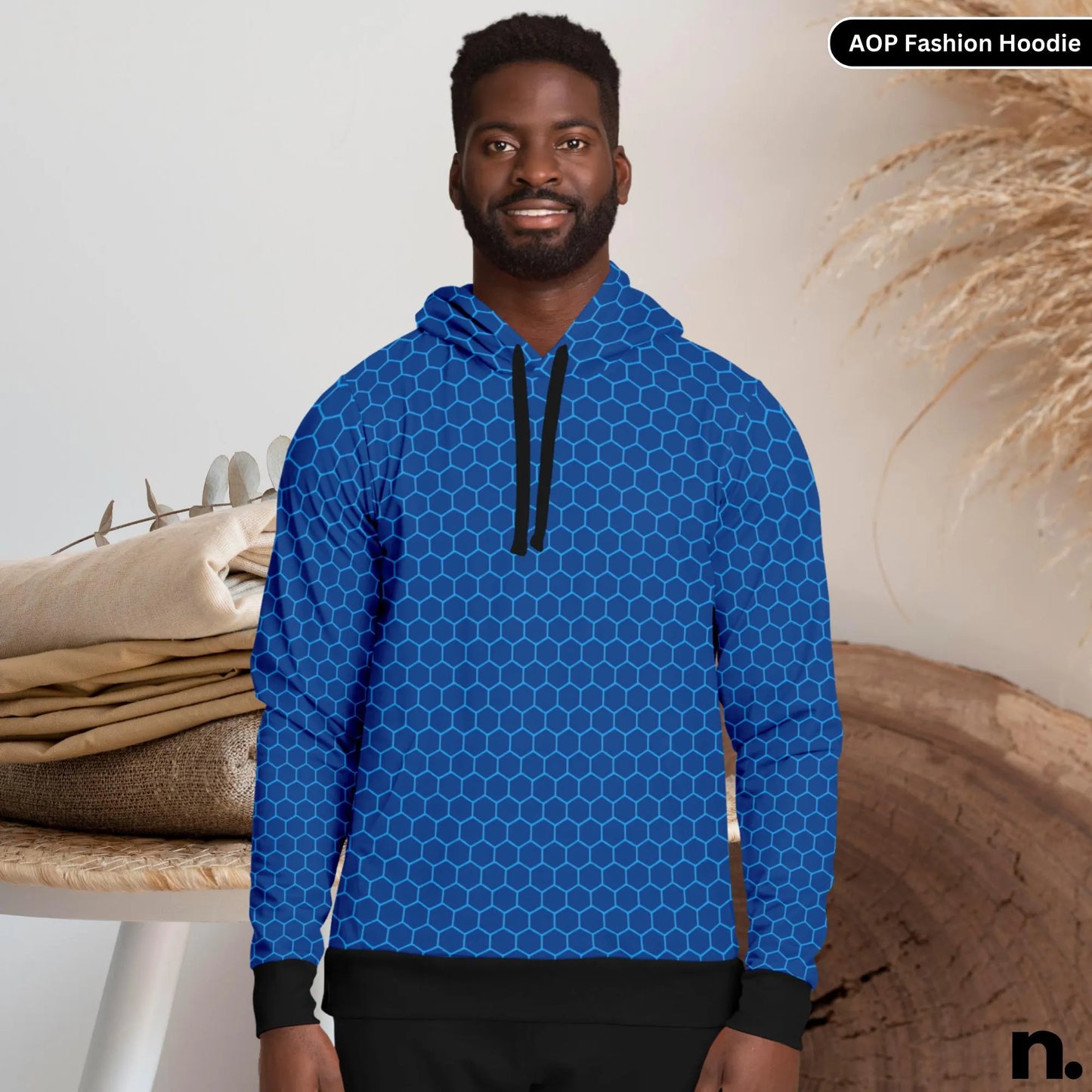 Techno Web Pattern Fashion Hoodie - AOP