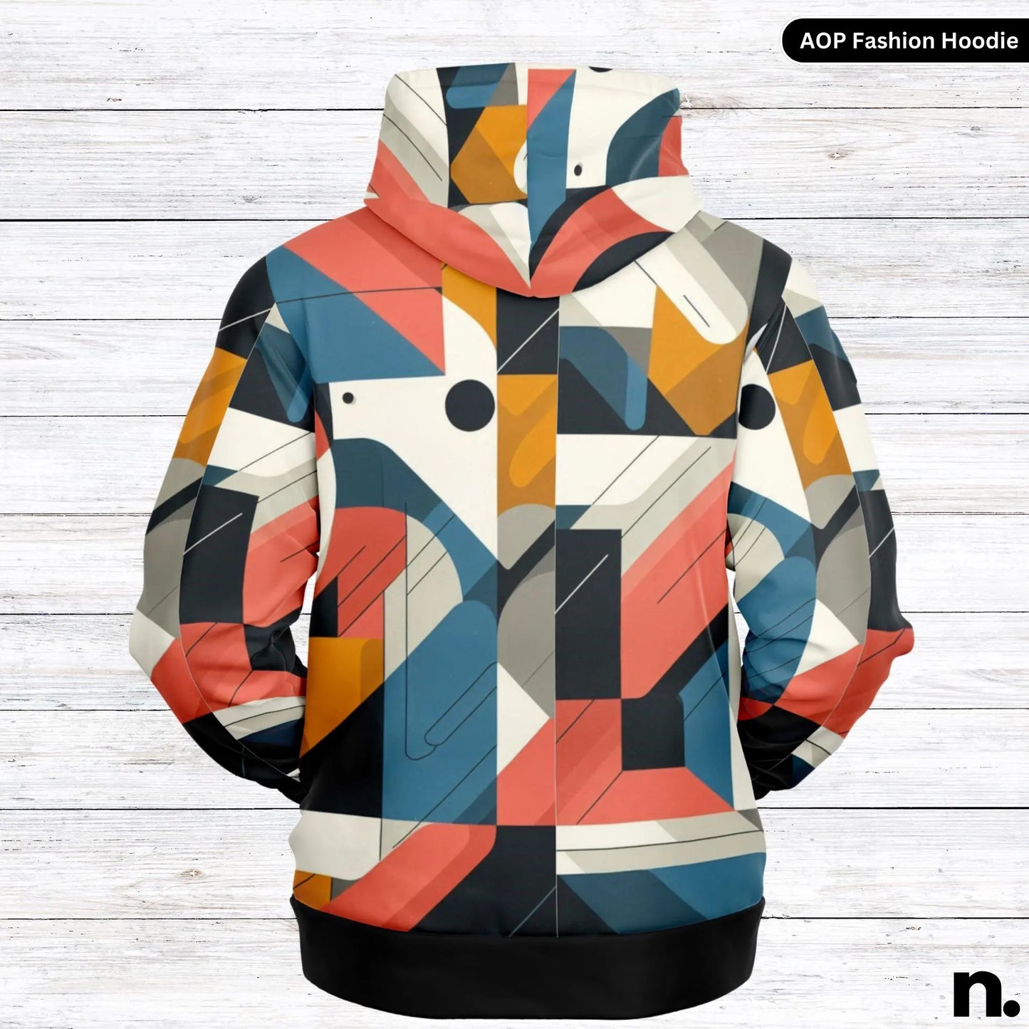 Abstract Neon Maze Pattern Fashion Hoodie - AOP