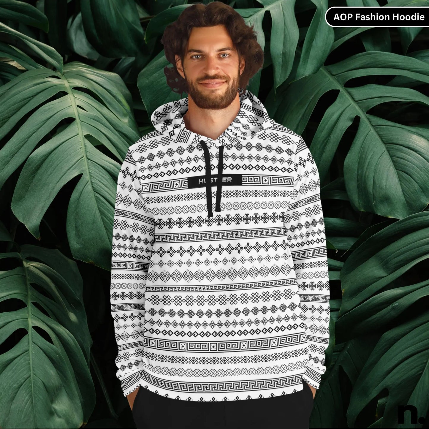 Classic Pattern Fashion Hoodie - AOP