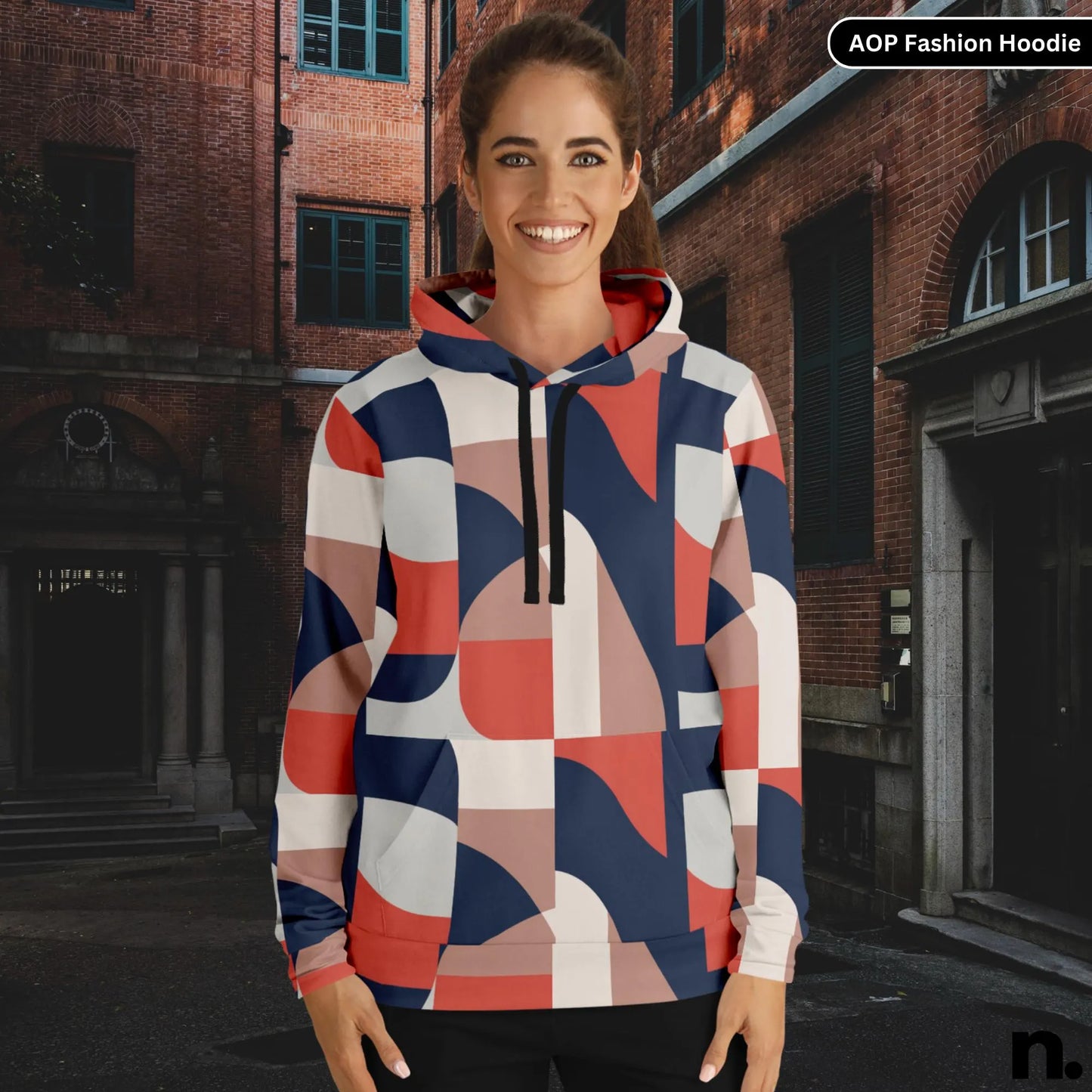 Abstract Pattern Fashion Hoodie - AOP
