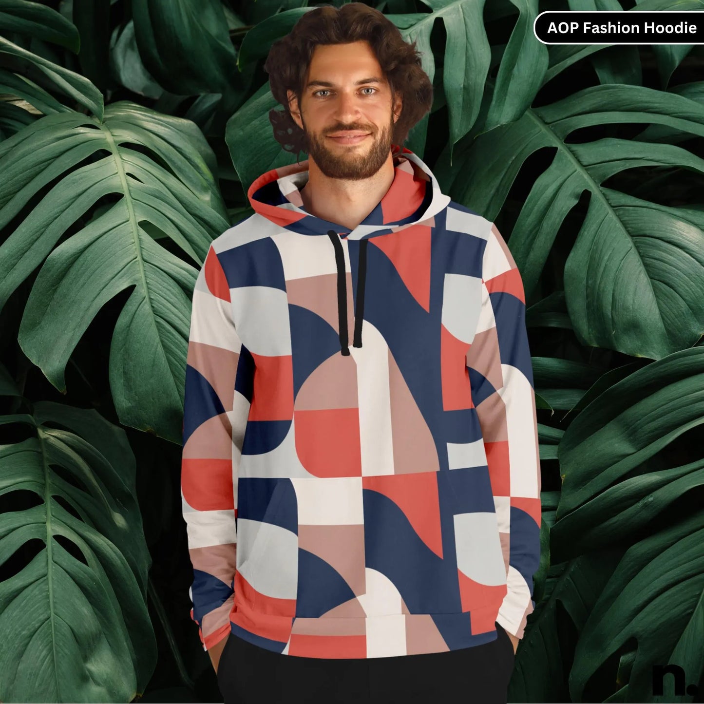Abstract Pattern Fashion Hoodie - AOP