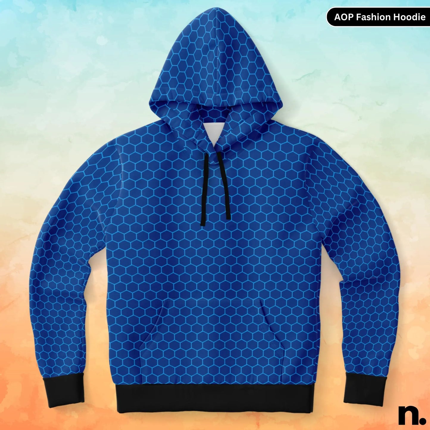 Techno Web Pattern Fashion Hoodie - AOP