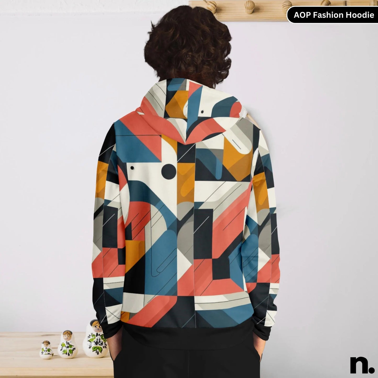 Abstract Neon Maze Pattern Fashion Hoodie - AOP