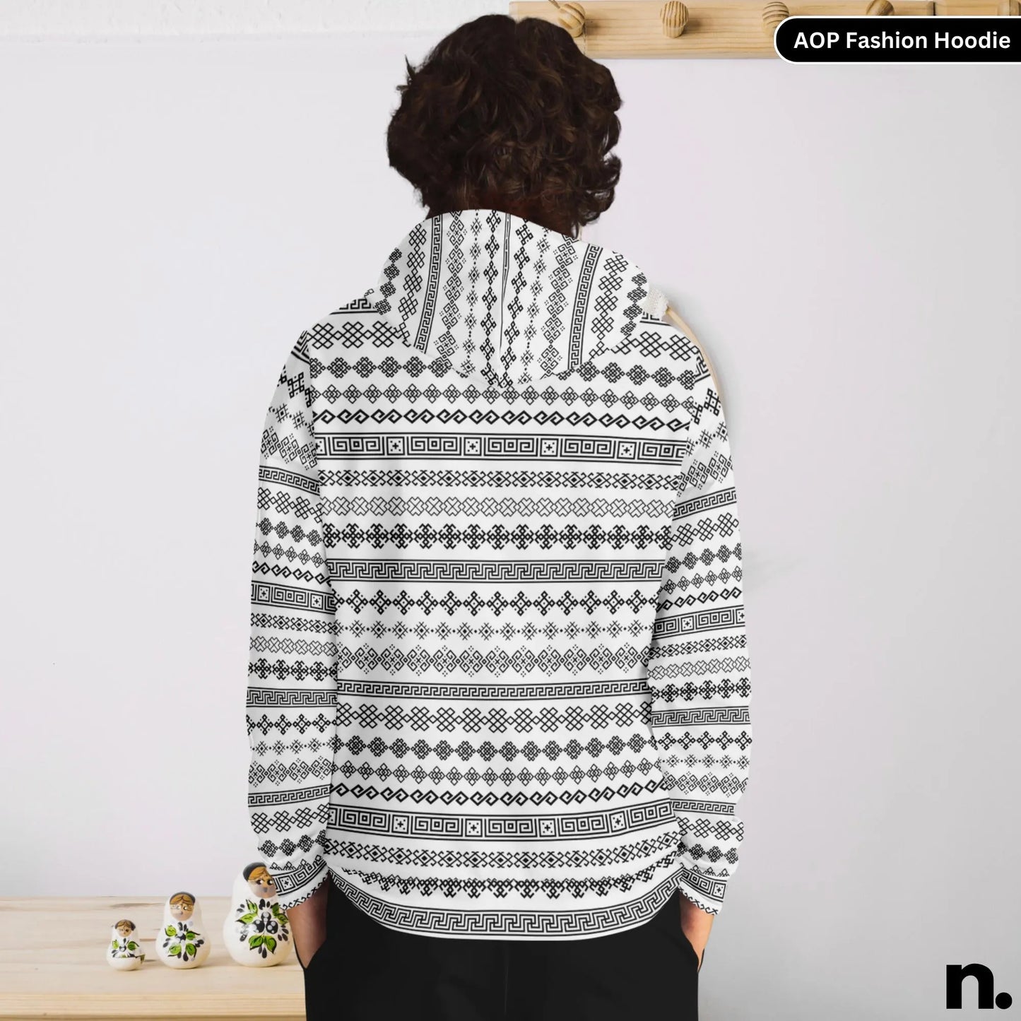 Classic Pattern Fashion Hoodie - AOP