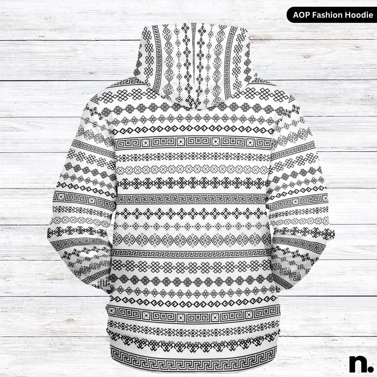 Classic Pattern Fashion Hoodie - AOP