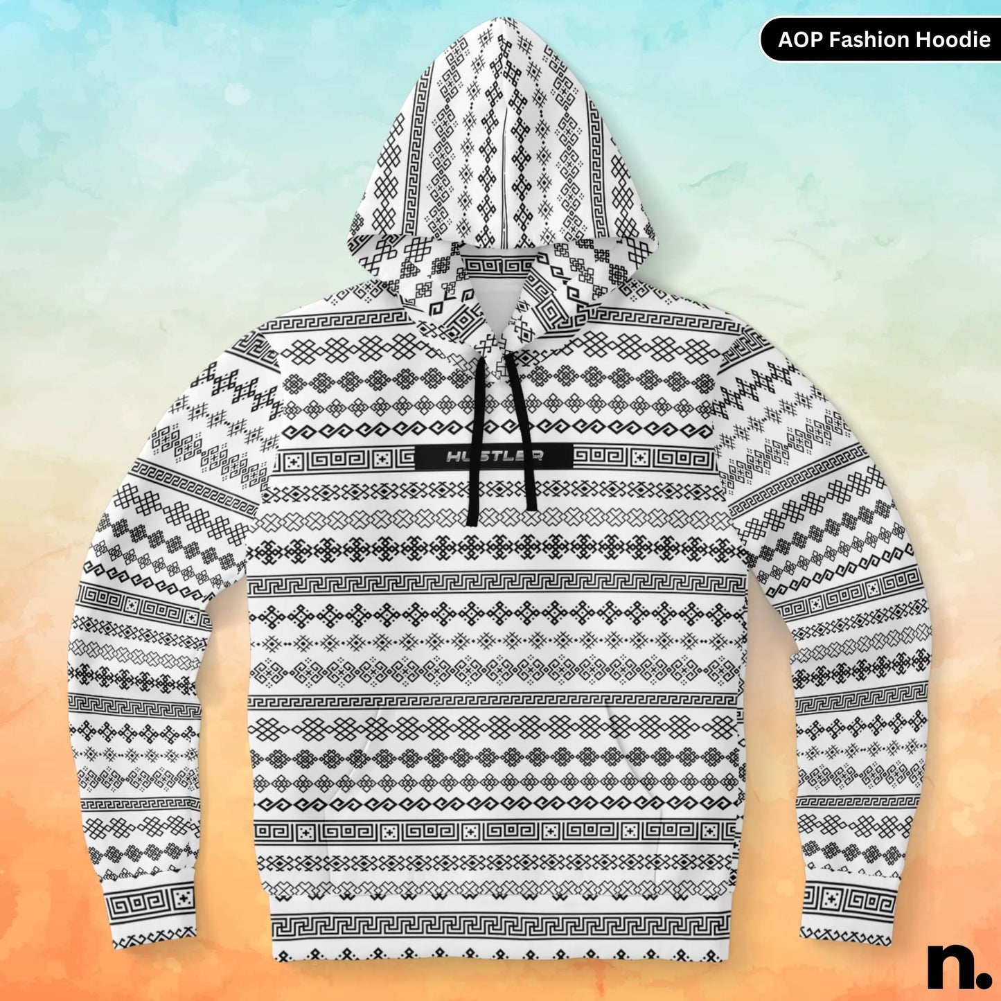 Classic Pattern Fashion Hoodie - AOP