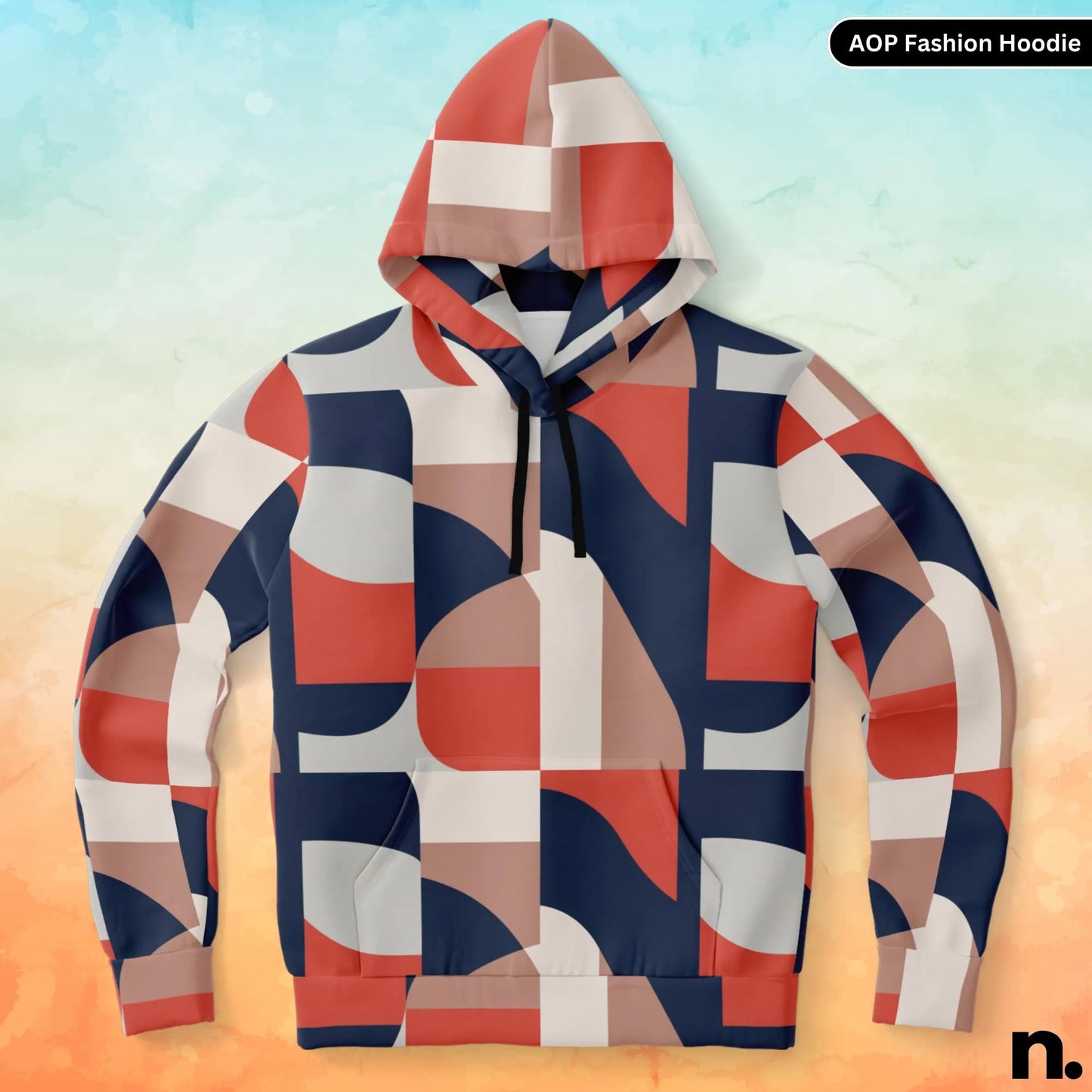 Abstract Pattern Fashion Hoodie - AOP