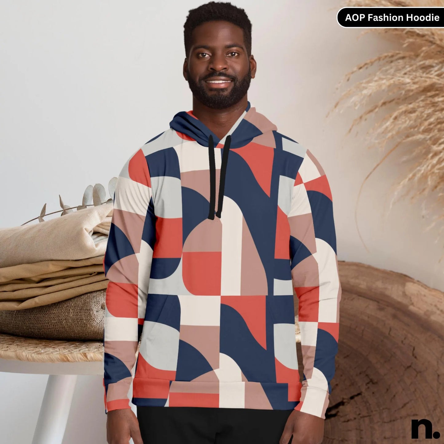 Abstract Pattern Fashion Hoodie - AOP