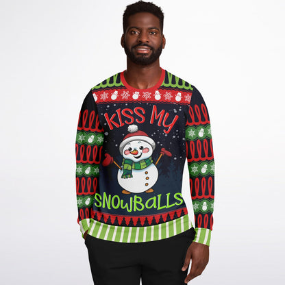 Kiss My Snowballs Snowman Funny Sweatshirt