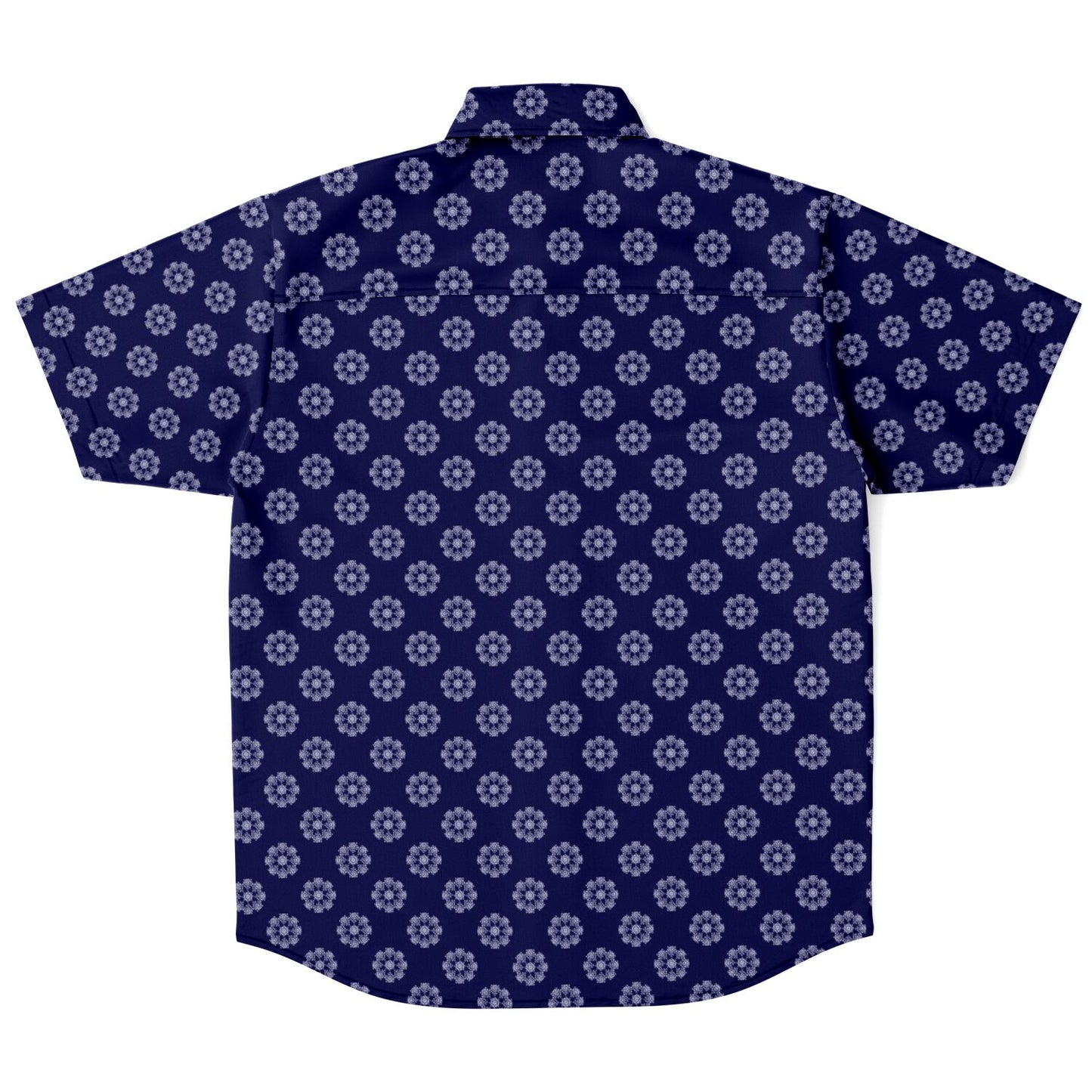 Geometric Circle Pattern Short Sleeve Button Down Shirt - AOP