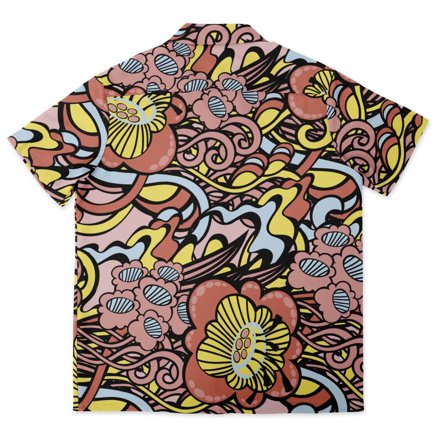Floral Abstract Spread Collar Short Sleeve Shirt