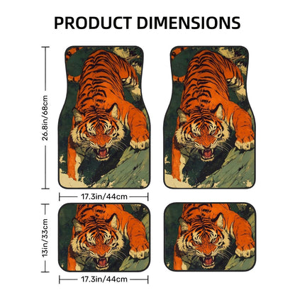 Tiger Illustration Automotive Floor Mats