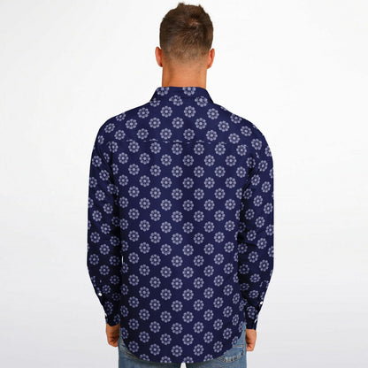 Seamless Circle Pattern Long Sleeve Button Down Shirt - AOP