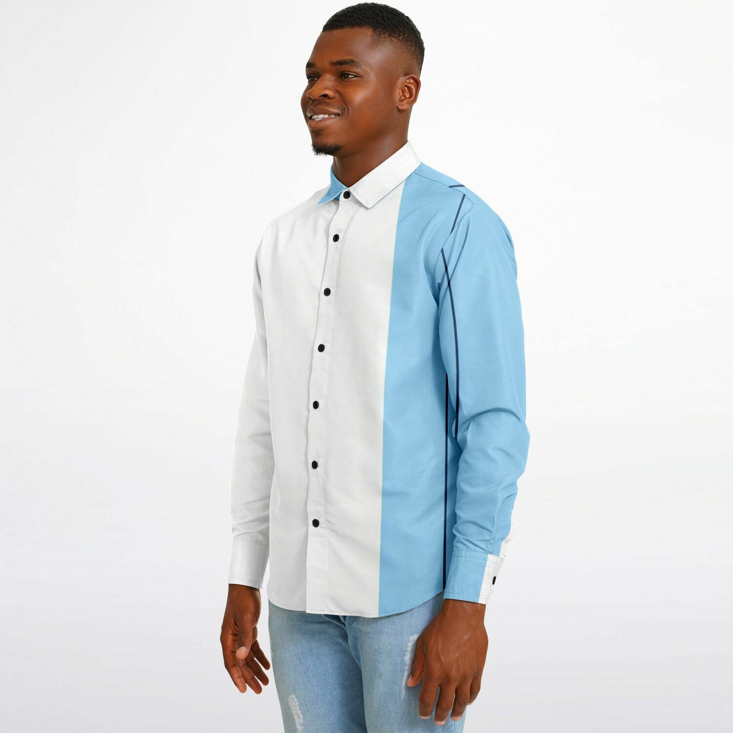 Turbo S Illustration Art Long Sleeve Button Down Shirt - AOP
