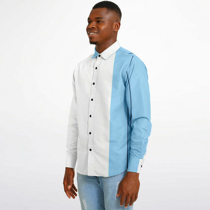 Turbo S Illustration Art Long Sleeve Button Down Shirt - AOP