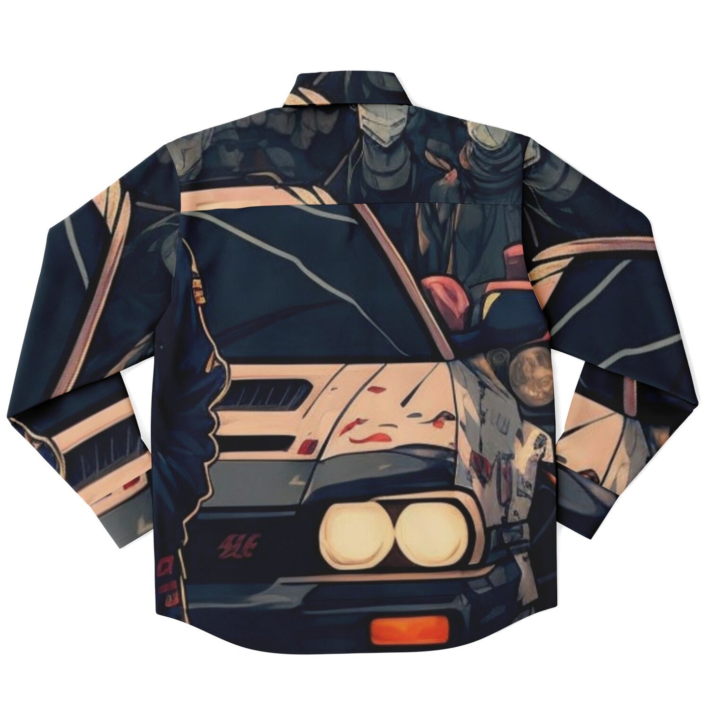 Japanese Illustration JDM Art Long Sleeve Button Down Shirt - AOP