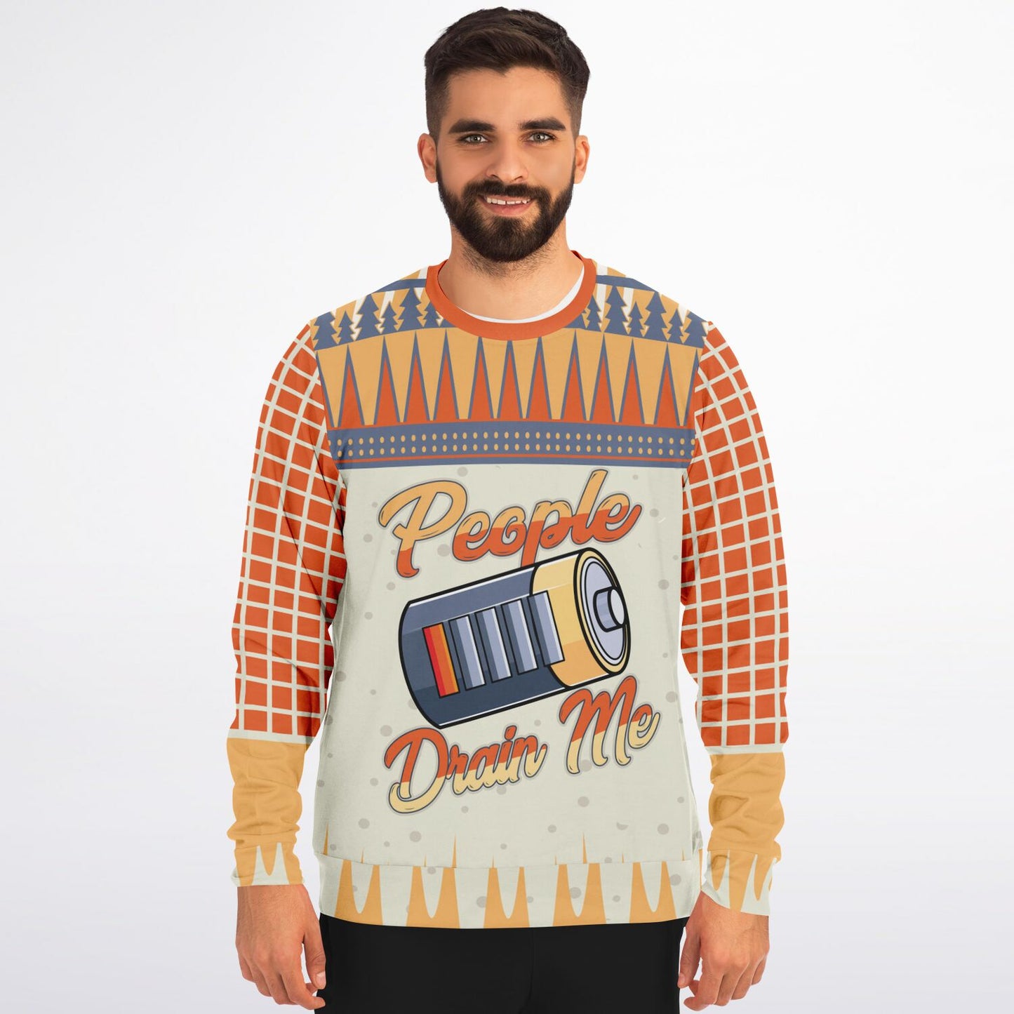 People Drain Me - Low Battery Funny Sweatshirt